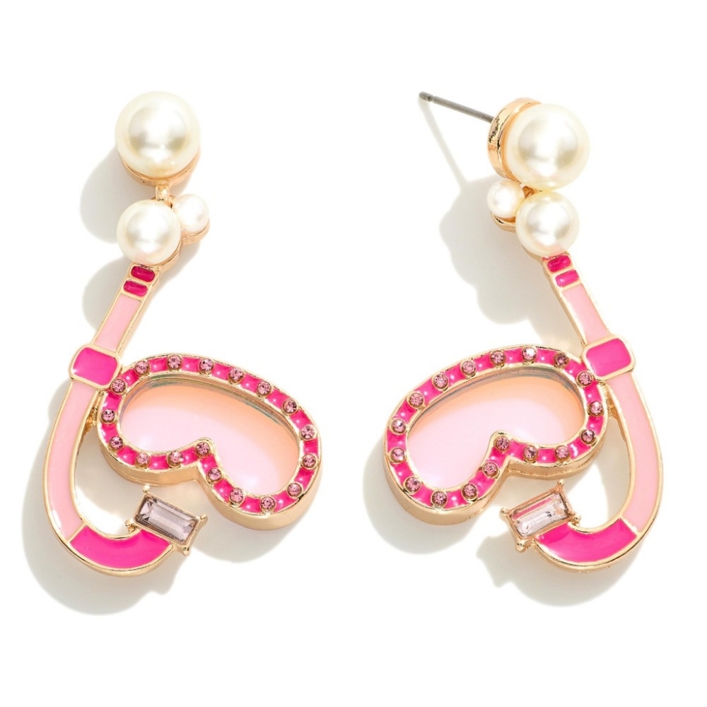 Hot pink scuba earrings